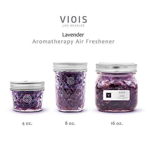 Viois, Lavender Aromatherapy Air Freshener(Gel Type). Natural Air Freshener For Bedroom, Bathroom & Office. Chemical Free & Non Toxic. Ball Mason 16 Ounce (453G) Jar. #TOP7