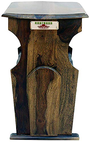 Image of Sheesham Wood Side Table with Magzine Holder for Living Room | Brown