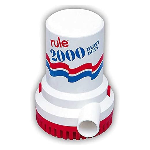 Rule 10-6UL Marine Bilge Pump, 2000 Gallon Per Hour, Non-Automatic, 12 Volt DC, UL Listed with 6 Foot Wire Leads