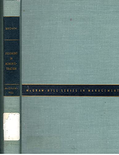 Judgment in Administration (Judgement in Admini... 0070081751 Book Cover