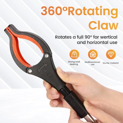 Image of Upgrade Grabber Reacher Tool, 32 inch Foldable Picker Upper Grabber, Reaching Tool for Trash Claw Pick Up Stick, Litter Picker, Arm Extension (Orange)