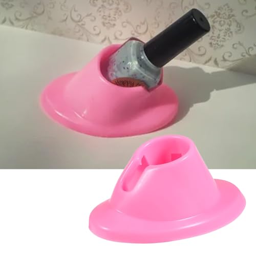 Suporte de garrafa de esmalte de silicone durável para ferramentas de manicure e acessórios de arte de unhas, rosa