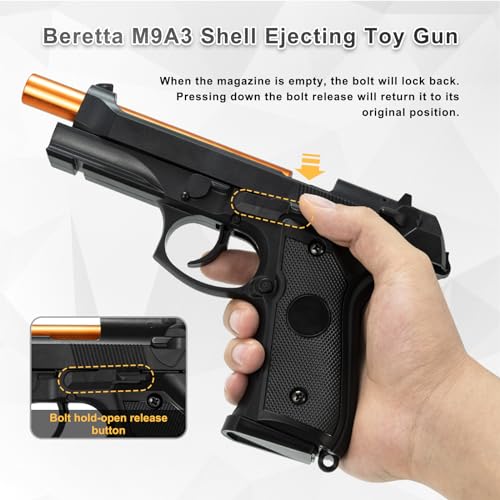 Image of Soft Bullet Gun, Toy Guns for Boys, Shell ejecting Toy Guns That Look Real, Realistic Toy Foam Blaster Guns, Fake Toy Model Stress Shot Toy Gun Pistol Best Gift for Kids Boys Grils 8-12