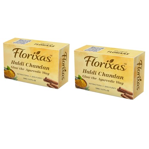 Image of Haldi Chandan Soap 100g Pack of 2 | Ayurvedic Herbal Bath Bar Turmeric Sandalwood Glow Brightening Natural Smooth Skin Unisex