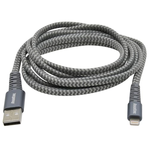 Cable Lightning RoadKing compatible trenzado reflectante plateado para transferir datos 3