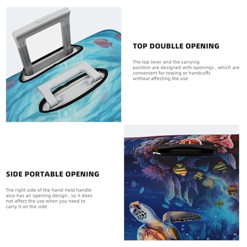 Ocean Turtle Travel Luggage Cover Elastic Suitcase Covers Washable Anti Scratch Luggage Dust Covers Protector, Fits 25-28 inch Luggage, L4