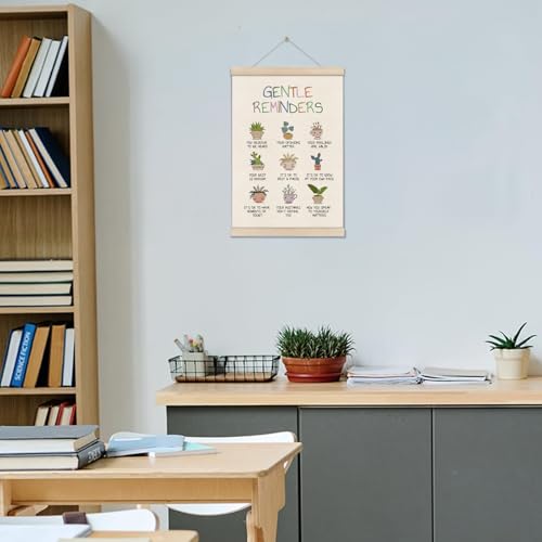 Image of Positive Affirmations Gentle Reminders Wall Decor - Motivational Mental Health Inspirational Wall Art Hanger Frame for Therapy Therapist Counselling Office Kids Playroom Nursery Classroom, 16x12 Inch