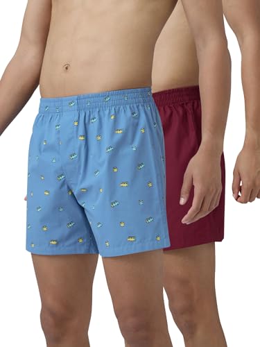 Image of XYXX Men's Remix Regular Fit Cotton Printed Boxer with Dual Pocket & No Marks Waistband (Pack of 2)