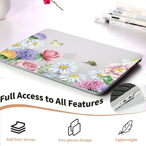 Evita arañazos con la funda MacBook Pro 13 rígida floral para reparar el desgaste en A1989 A1706 4