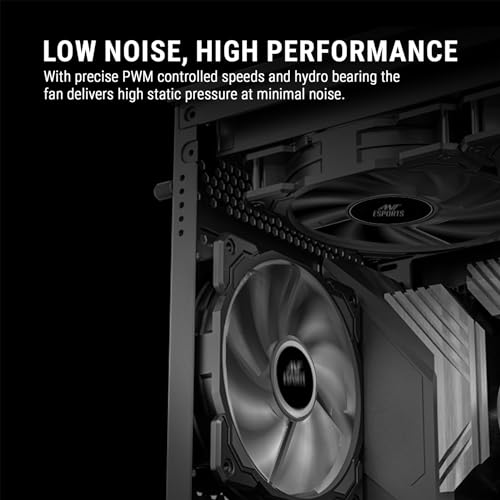 Ant Esports Darkflow 120mm 3 IN 1 Case Fan Kit - Black, High Static Pressure, PWM Control, 1800 RPM, 73.6 CFM Airflow 7
