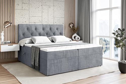 ALTDECOR Boxspringbett mit Matratze und Lattenrost, Boxbett, Topper,...