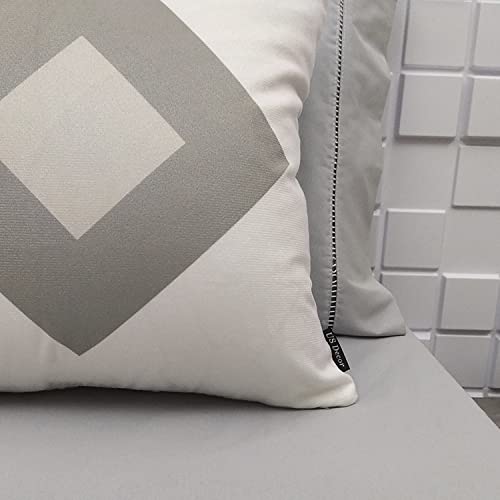 Kit 4 Capas de Almofada Geométrico Suede Ziper Invisível (Geométrico Bege + Costela Adao Contorno -