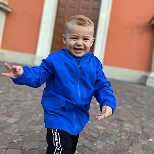Image of Volunboy Toddler Boys Windbreaker Casual Outerwear Kids Lightweight Zip Hooded Jacket Baby Cute Dust Coat