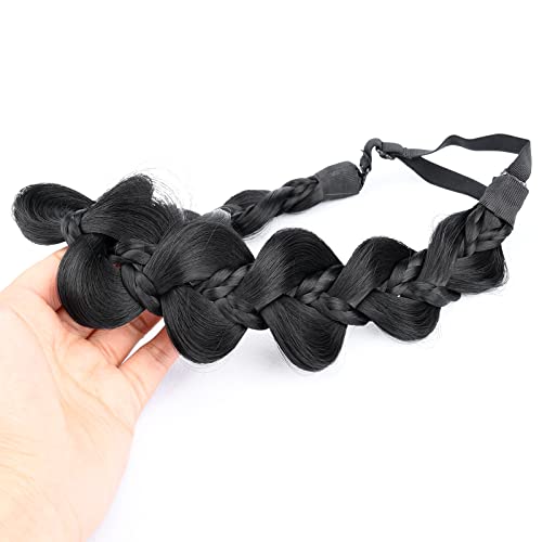 Gledola Bridal Hair Accessories Wide Kinky Fishtail Plaited Braids Headband Braided Synthetic Hair Elastic Stretch - Image 3
