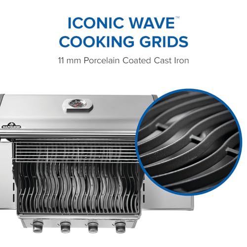 Image of Napoleon Rogue 525 Natural Gas Grill, Stainless Steel, Durable 4-Burner Gas Grill