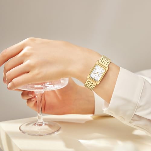 watches for women vintage bracelet roman dial rectangular case gold watch waterproof with tools