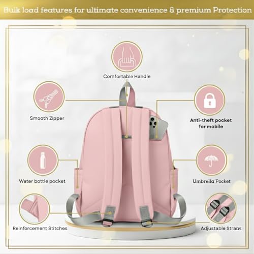 Image of VISMIINTREND College Backpack for Women, Girls |fits 13 Inch Laptop| Nylon Casual Daypack|Stylish Backpack|Bags for Tution | School | Travel |New Year Gifts