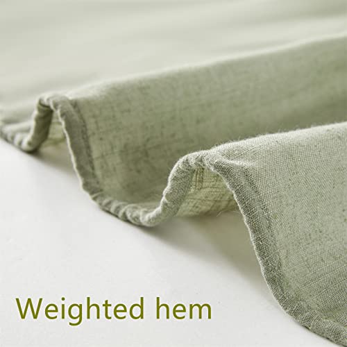 Estmy Sage Green Linen Fabric Bathroom Shower Curtain And Fabric Shower Liner Set 2 In 1, Flax Linen Textured Bathroom Curtains, Modern Farmhouse Boho Chic Cute Shower Curtain Set Bathroom Decor #TOP4