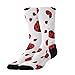 Meaudiwes Fashion Crew Socks Cozy Causal Athletic Socks Moisture Wicking Socks Compatible with Ladybug Red Black Dots White