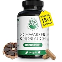 Green Naturals® Schwarzer Knoblauch Kapseln - Hochdosiert: 750 mg (15:1 Extrakt) - Entspricht 11250 mg Tagesdosis - Black Garlic