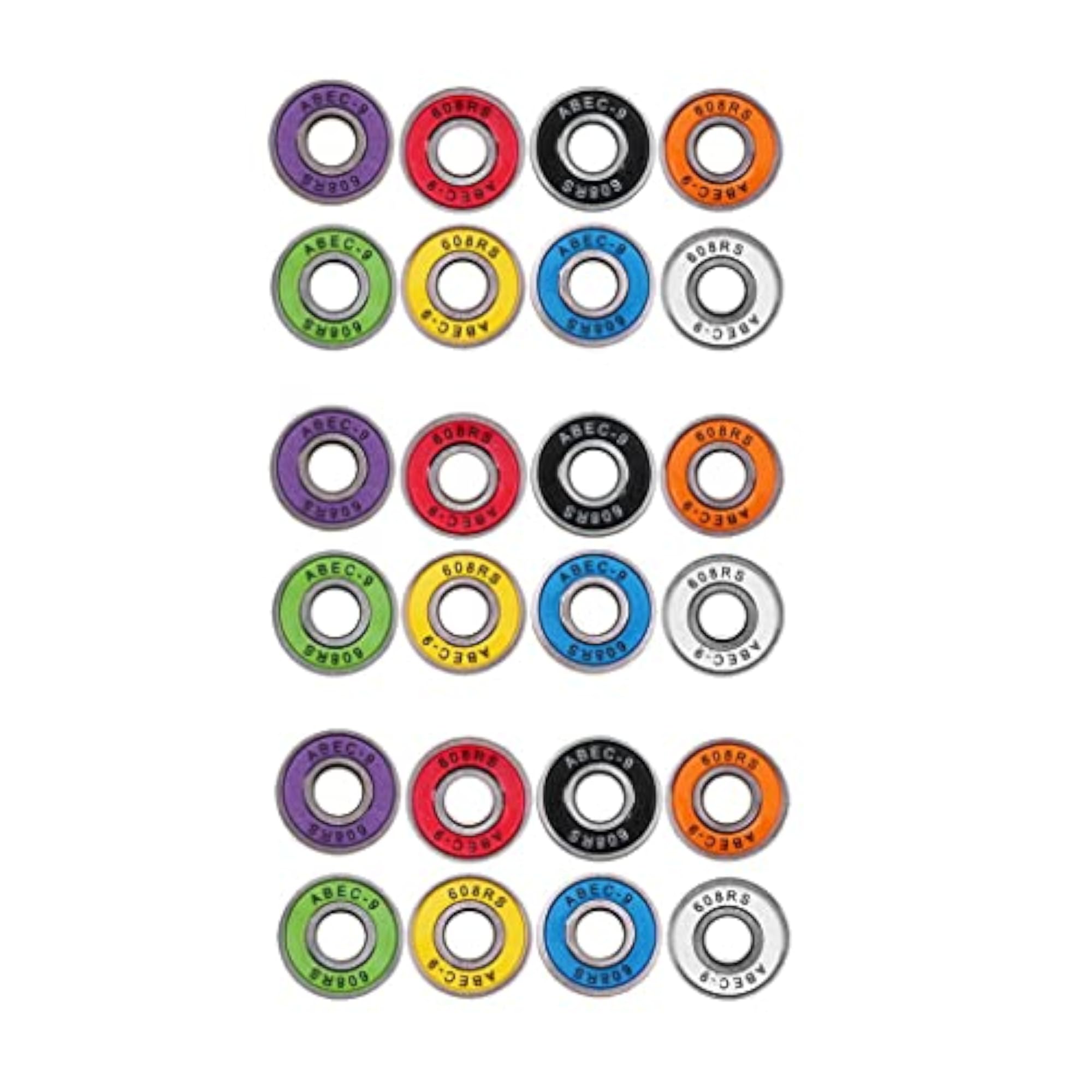 24pcs Frictionless ABEC 9 Skateboard Roller Skate Bearings
