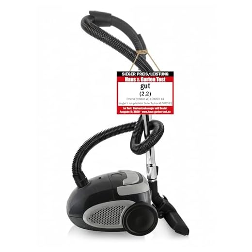 Emerio VE-109959.14, Staubsauger Sieger Preis/Leistung 05/2020 Haus&Garten Test, leistungsstark, 800 Watt, kompakt und leicht, mit Beutel, für Hard- & Teppichboden, 2.0 L, Staubbeutel Y50 kompatibel