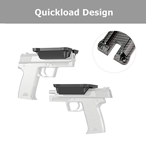 Deyoungarbeit Gun Magnet Mount Holster 36Lbs Quick Load Pistol Holder Tactical Firearm Accessories Concealed Mount Holder For Truck, Car, Home, Cashier, Vehicle, Desk (Carbon Fiber 4 Pack) #TOP2