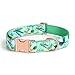 YSHOME&PET Floral Dog Collar with Bow Tie, Bowtie Dog Collar with Flower Attached Metal Buckle Adjustable Soft and Comfy Pet Collars for Cats Small Medium Large Dogs for Christmas Holiday