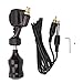 Tattoo Motor Machine Pen,RCA Rotary Tattoo Machine Pen 5mm Stroke Adjustable 5‑10V Liner Shader Tattoo Cartridge Machine Black