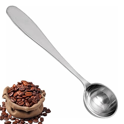 5ml Coffee Scoop Measuring Spoon 1 Pack, Metal Teaspoon Measuring Scoop, Stainless Steel Teaspoon with Long Handle, Loose Tea/Ground Coffee/Milk Brewin/Protein Powder/Espresso/Matcha/Sugar Spoon