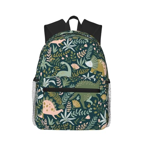 Sac à dos ordinateur portable dinosaure noir léger et confortable pour étudiants et adultes