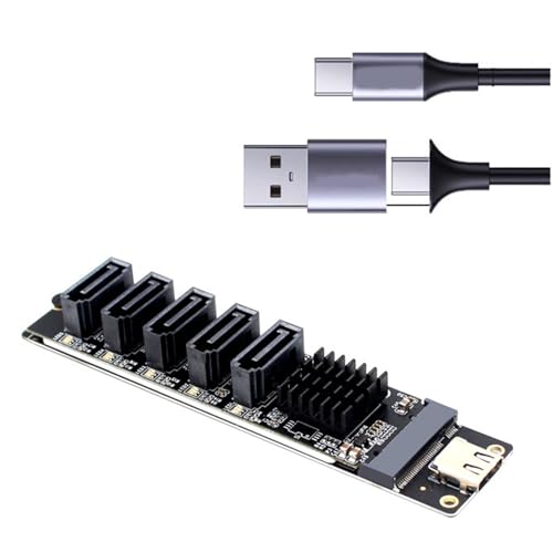 Tarjeta de expansion SATA3 de 5 puertos JMS580 que soluciona la falta de espacio