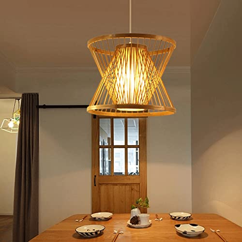 Suspension en bambou lustre naturel réglable pour éclairage de bureau - 6