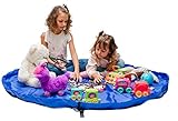 Funky Planet Bolsa de almacenamiento de juguetes para Lego - Bolsas de organizador - Alfombra de juego para niños de 60 pulgadas (150 cm) - Organizador portátil de juguetes para niños
