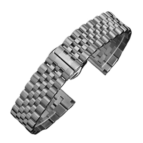 Bracelet de montre de luxe en acier argenté pour homme et femme