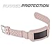 Moretek Silicone Bracelet Replacement Band Strap for Samsung Gear Fit2 & Fit2 Pro Tracker Smartwatch (New Pink)