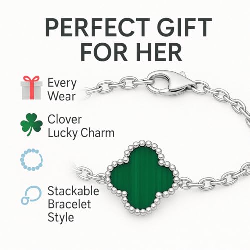 Image of Lucky Charm Clover Bracelet for Women | 925 Sterling Silver with 18K Gold Plating | Adjustable & Anti-Tarnish | Stylish Designer-Inspired Jewelry