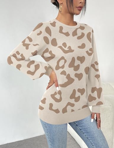 Image of Zeagoo Womens Sweaters Fall 2026 Dressy Casual Long Sleeve Shirts Ribbed Knit Winter Outfits Puff Pullover Jumper Tops