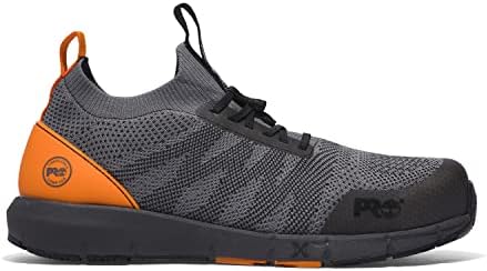 Timberland PRO Men's Radius Knit Composite Safety Toe Athletic Industrial Work Shoe, Grey/Orange, 8.5 Wide | Image 3