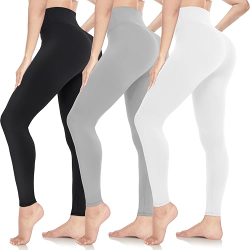 ACTINPUT Leggings Damen High Waist Leggins Blickdicht Schwarz Sportleggings Lang Elastische Yogahose Laufhose Trainingshosen Für Sport Gym Yoga (3er Pack -...