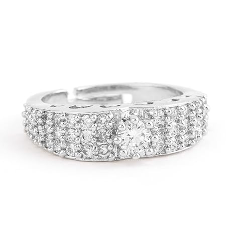 Image of Rubans Ring American Diamond Zirconia Trendy Jewellery Gift for Women & Girls