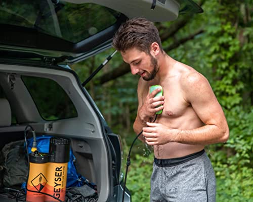 Ducha portátil y kit de limpieza camping con esponja de repuesto Geyser System Scrub 8