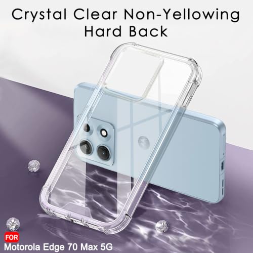Image of TheGiftKart Crystal Clear Back Cover Case for Motorola Moto Edge 70 Max 5G | Shock Proof 360 Degree Protection | Hard Clear Back Cover Case for Motorola Edge 70 Max 5G (PC & TPU, Transparent Bumper)