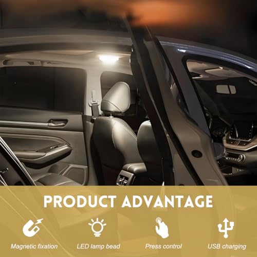 Luz de Techo Interiores para Auto con 10 LEDs, Recargable USB miniatura 5