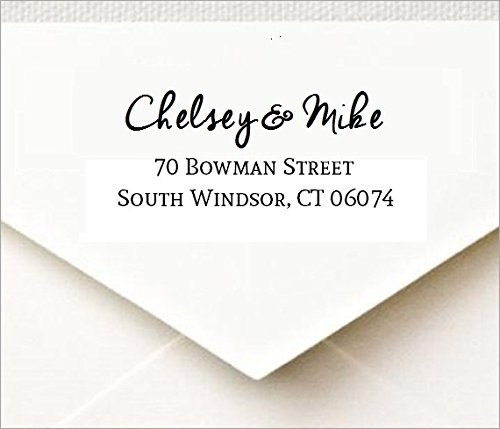 Customized Return Address Self Inking Rubber Stamp with Designer Font for Wedding - 4913-7/8