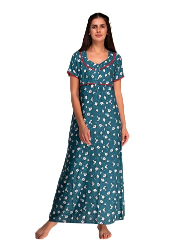 Image of Evolove Women's Cotton Long Maxi Maternity Feeding Night Gown with Pockets, Super Soft Comfortable (LNG-Feeding)