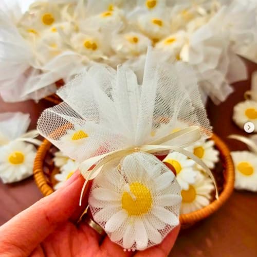 Image of Candle Making Kit | Daisy Flower Candle Molds (6.5x6.5x2 cm) with 250g Soy Wax, 10 Wicks & 3 Pigment Colors | DIY Candle Making Supplies Set