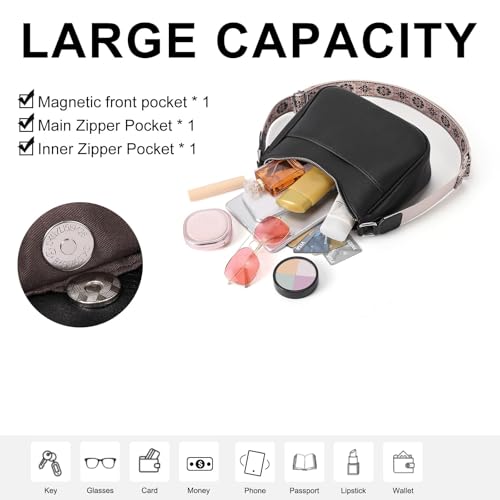Image of WJCD Women Crossbody Handbags Vegan Leather Shoulder Bag with Adjustable Strap