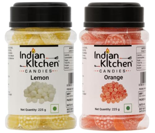 Image of Indian Kitchen Combo Pack of Orange Candy 225g and Lemon Candy 225g (Pack of 2)