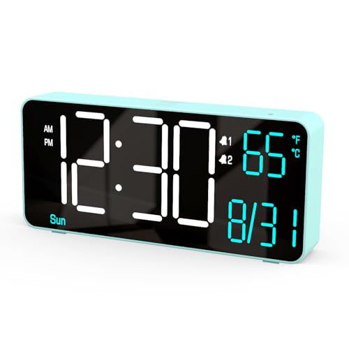 KOSUMOSU 6.7in LED Alarm Clock with Auto Dimming
